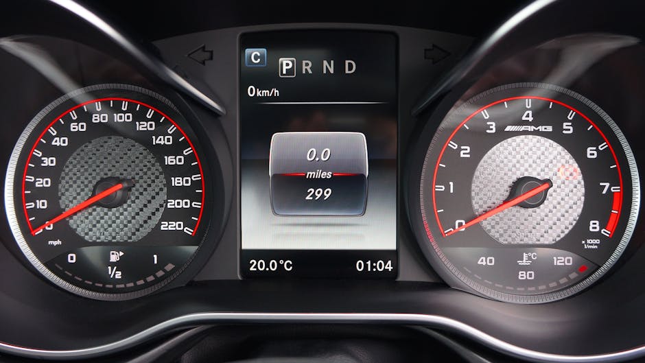Automotive style dashboard indicating high performance